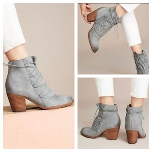 Sam Edelman Light Gray Lace-Up Boots Sam Edelman Millard Lace-Up Boots size 7